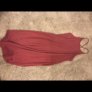 Pacsun dark pink dress cross string back